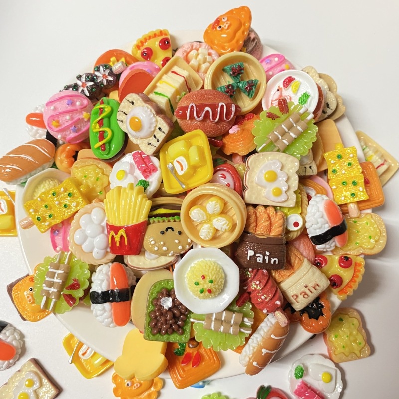 Bộ 10 Phụ Kiện Hình Thức Ăn/Bánh Pizza/Pizza/Cốc Nước Tự Trang Trí Điện Thoại