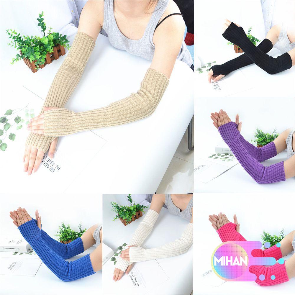 Găng tay len dài hở ngón mềm mại giữ ấm mùa đông MIHAN1
