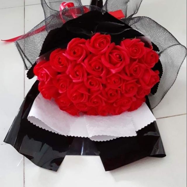 Bó hoa hồng sáp màu đỏ 20 bông (ảnh thật)