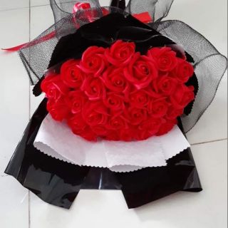Bó hoa hồng sáp màu đỏ 20 bông (ảnh thật)