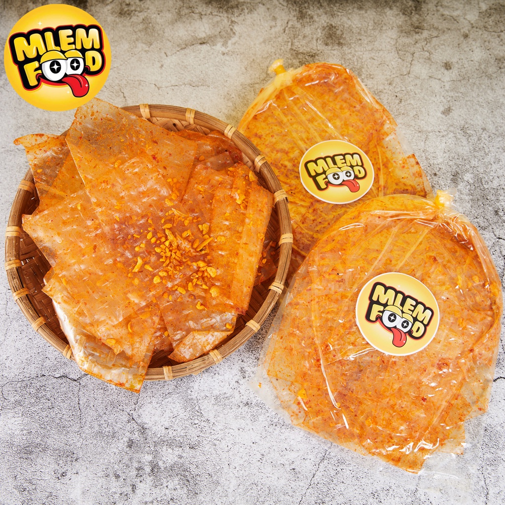 Bánh tráng muối nhuyễn xì ke gói 30g thương hiệu Mlem Food.