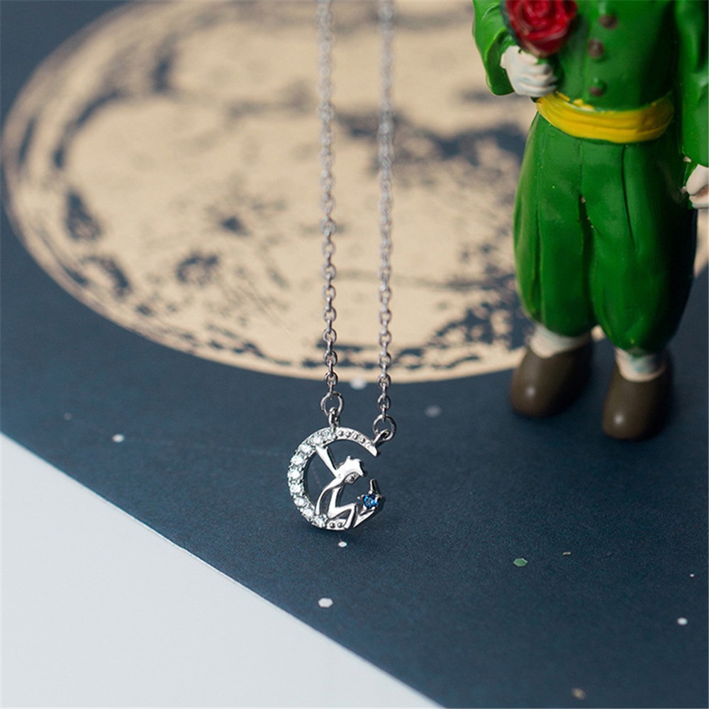 1 Vòng cổ bạc Sterling không phai mặt hình hoàng tử bé sang trọng cho nữ