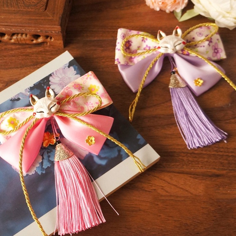 Kẹp Tóc Hình Nơ Tua Rua Phong Cách Nhật Bản Cho Nữ