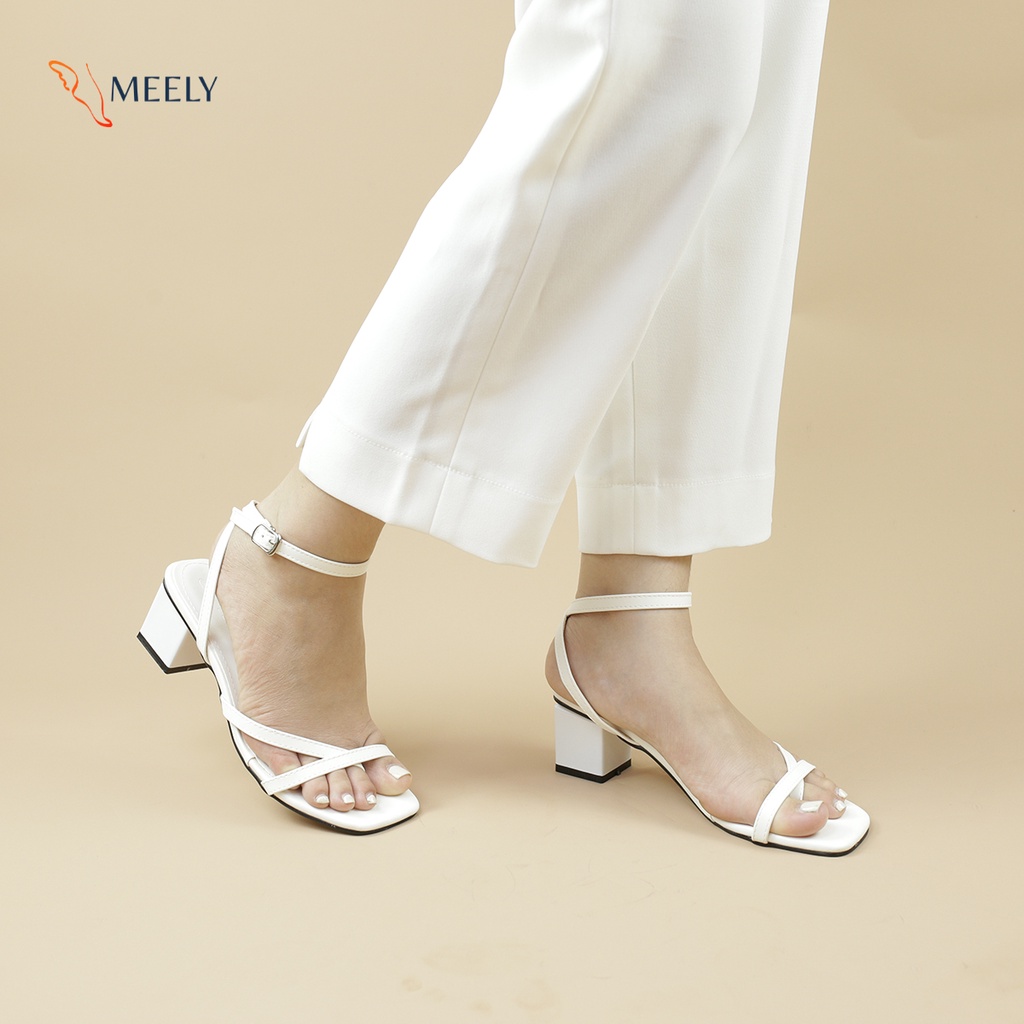 Giày Sandal Cao Gót Nữ 5P Quai Đan Chéo Mảnh Mix Nhiều Màu 5cm MEELY - K232