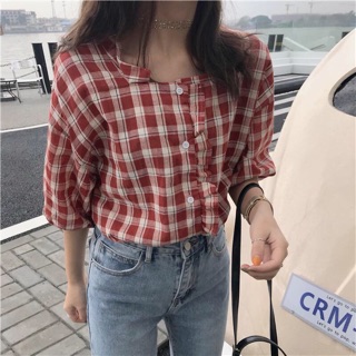 Áo kẻ trẻ trung( oder 3-5h quảng châu) mã 159