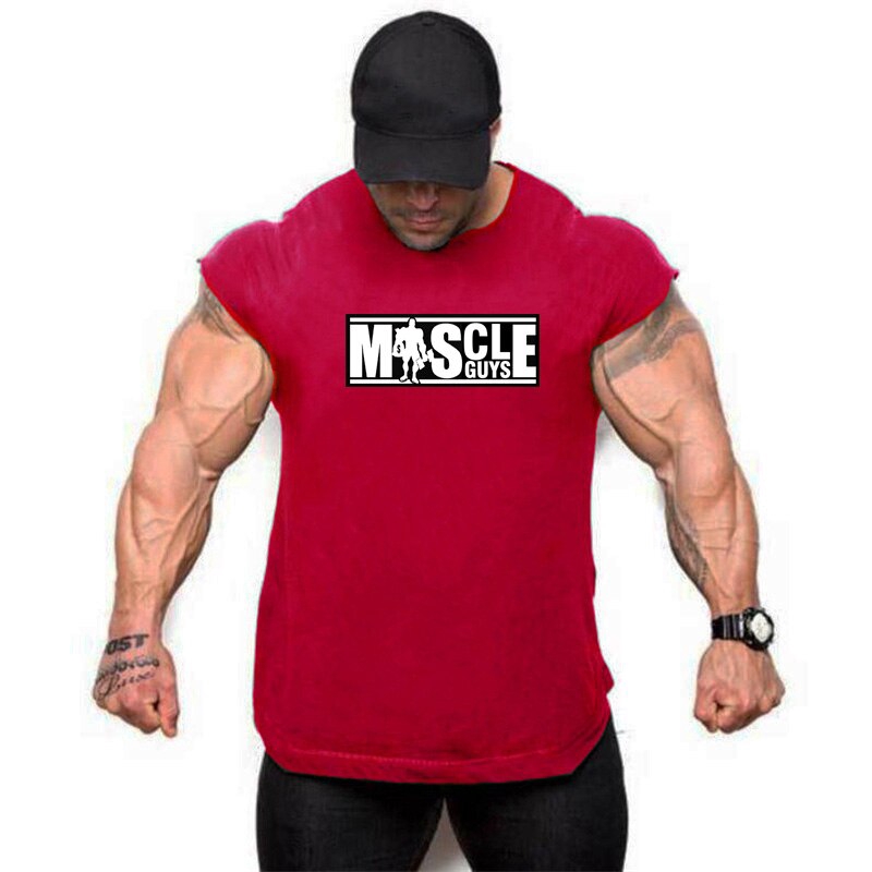 Sleeveless Brand Fashion Tank Top Men Gym Shirt Bodybuilding Stringer Fitness Men's Cotton Singlets Muscle Clothes Workout Vest