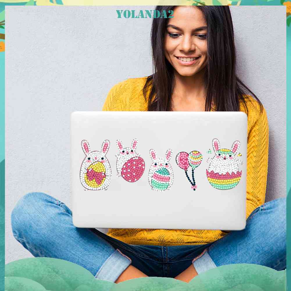 Set 8 Tranh Đính Đá DIY Hình Thỏ Hoạt Hình Đáng Yêu Dành Cho Trẻ Em