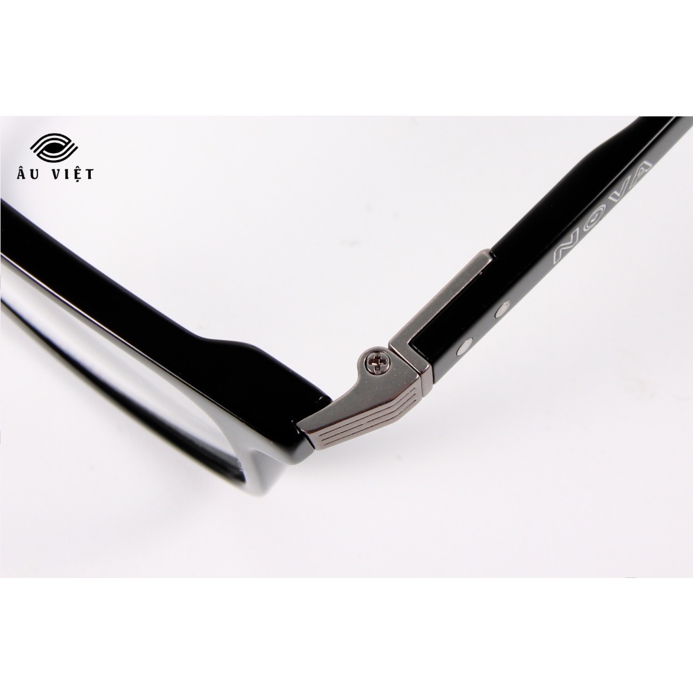 Gọng kính nam nữ nhựa acetate dáng chữ nhật vuông Nova NV-026 màu đen Full box