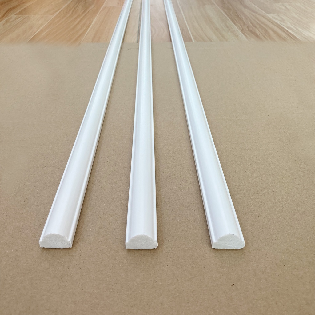 Phào chỉ dán tường, chỉ nhựa Hàn Quốc 2cm trắng bóng