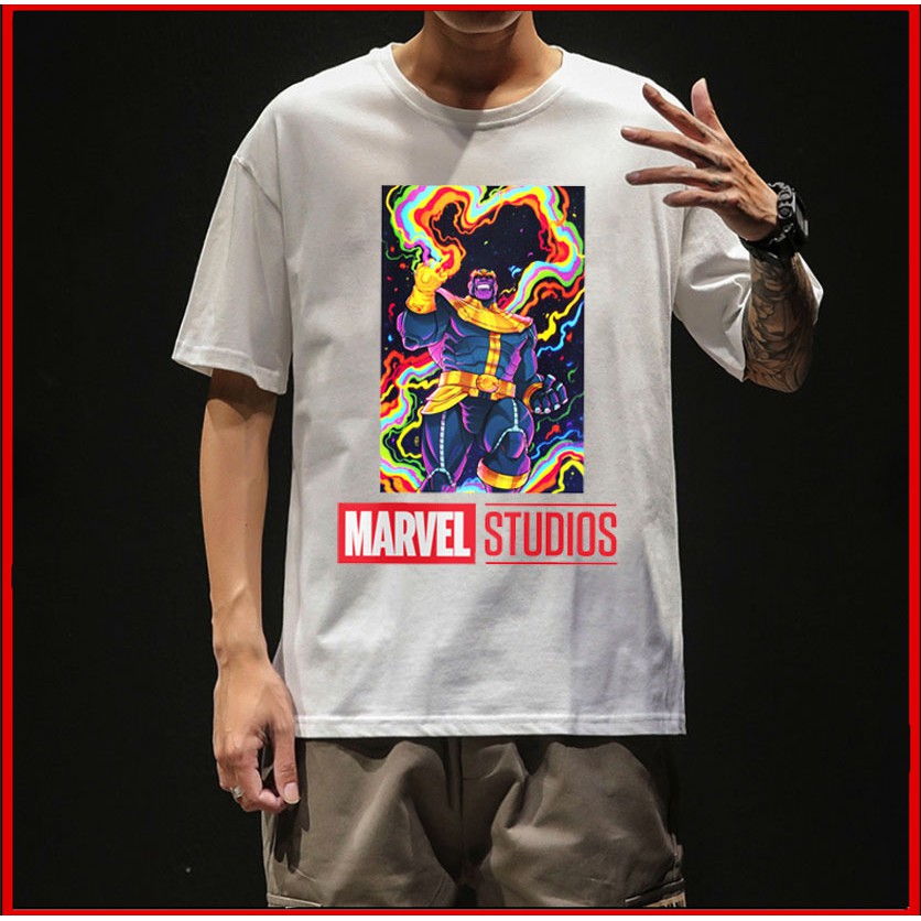 Áo Thun Unisex Vải Cotton Ngắn Tay Hình MARVEL - THANOS