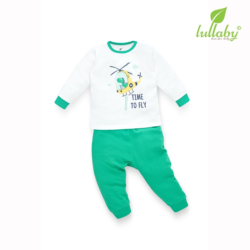 LULLABY Bộ quần áo dài tay bé trai/bé gái NH135B