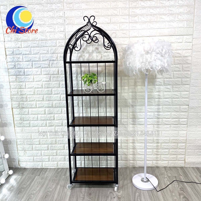 Kệ Trang Trí Hình Lồng Chim, Kệ Vuông Cổ Điển Sơn Tĩnh Điện Sang Chảnh