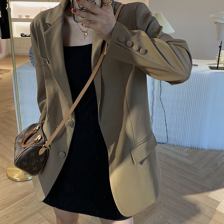 Áo Khoác Vest Tay Dài Thời Trang Hàn Quốc Cá Tính Áo Khoác Suit Thời Trang Thanh Lịch Dành Cho Nữ