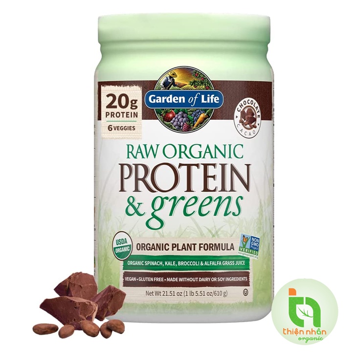 Bột Raw Organic Protein &amp; Greens Garden of Life