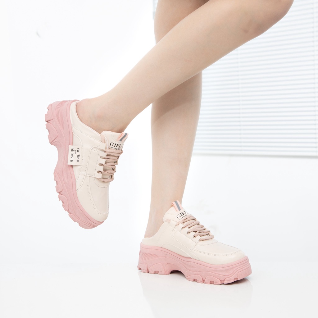 Giày MWC 0691 - Giày Sục Thể Thao Nữ, Sneaker Da Đế Cao Trẻ Trung Hot Trend