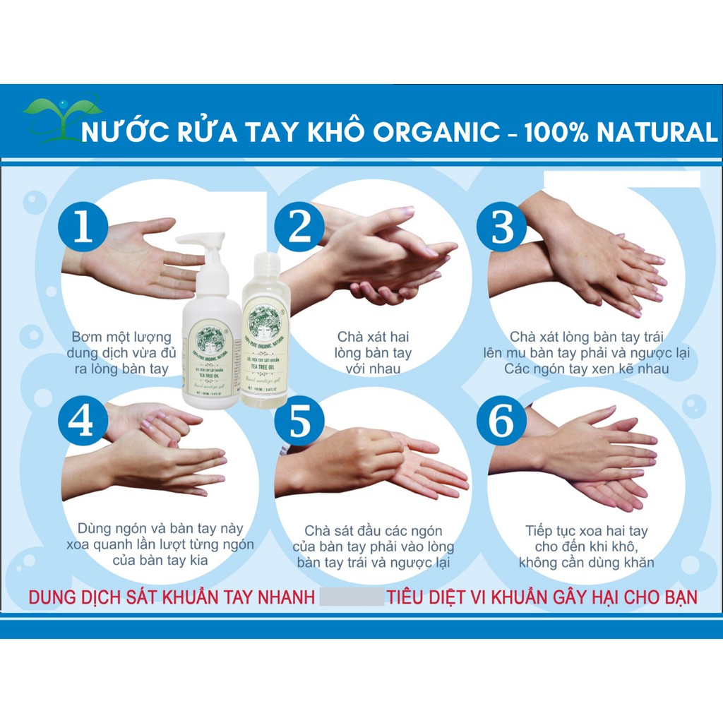 Nước rửa tay khô ORGANIC Tea Tree Oil 100ml - XB005 | BigBuy360 - bigbuy360.vn