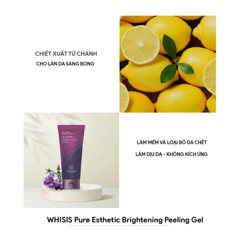 Tẩy da chết vật lý Hàn Quốc Whisis Pure Esthetic Brighteing Peeling Gel 120ml