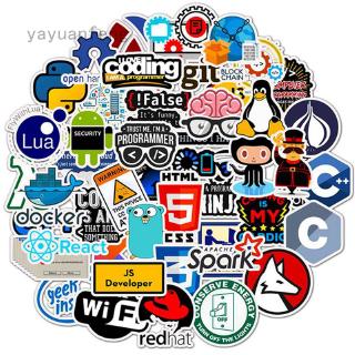 Bộ 50 miếng dán lập trình Java Php Linux Ubuntu Geek cho Laptop