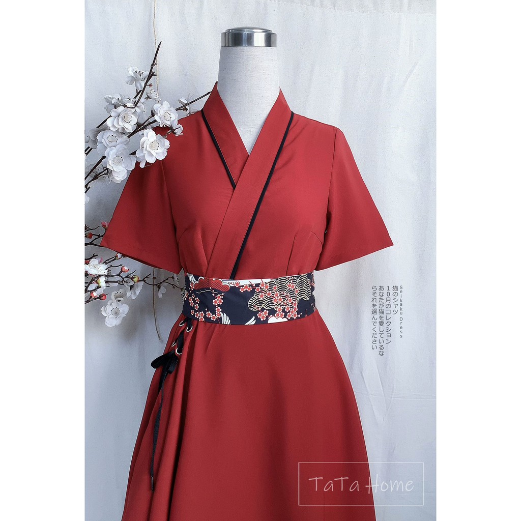 Seikaku Dress - Đầm Yukata Vạt Chéo Thắt Dây | BigBuy360 - bigbuy360.vn