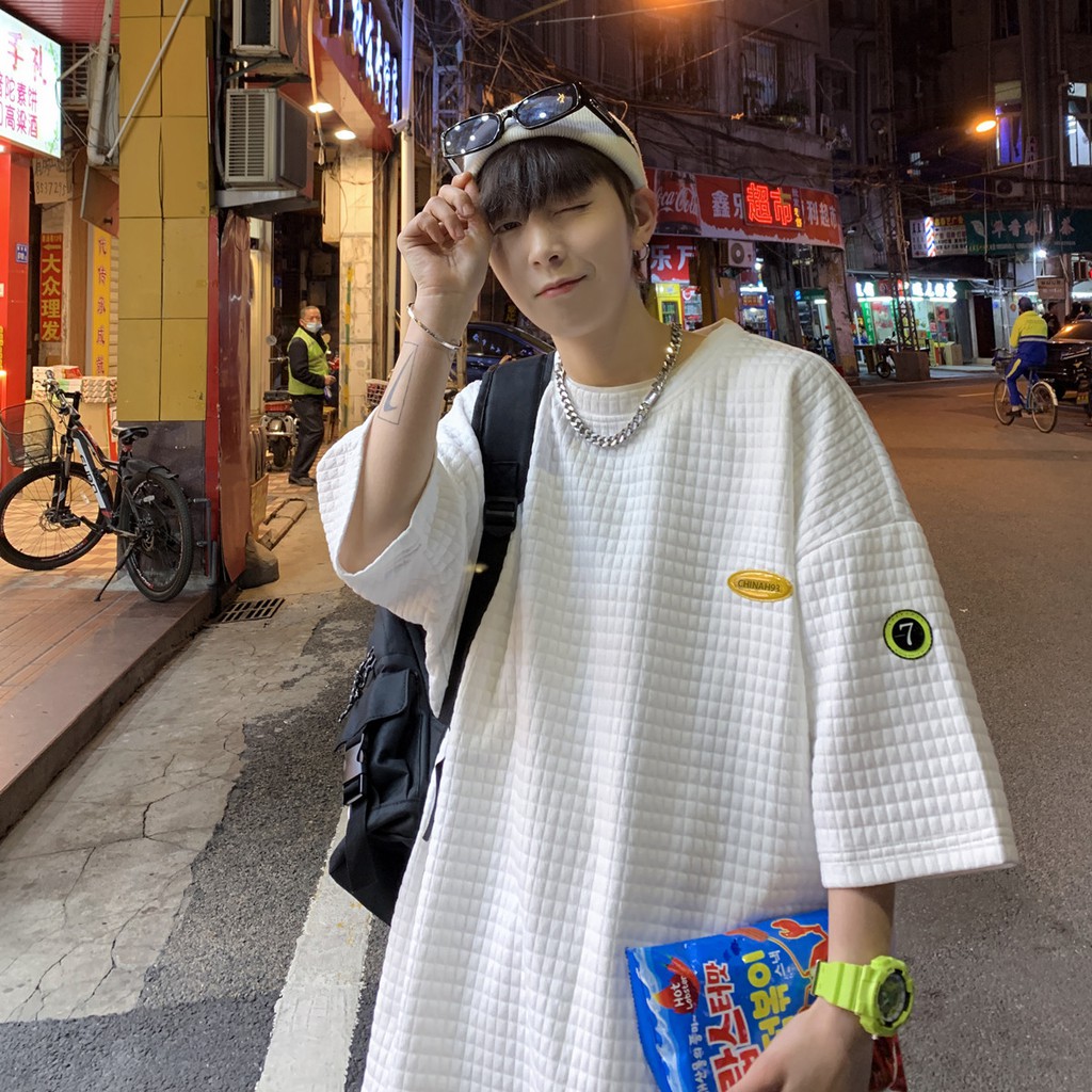 Men's T-shirt Summer Tide Brand T-shirt Loose Handsome With A couple Short-Sleeved Half-Sleeved Tops