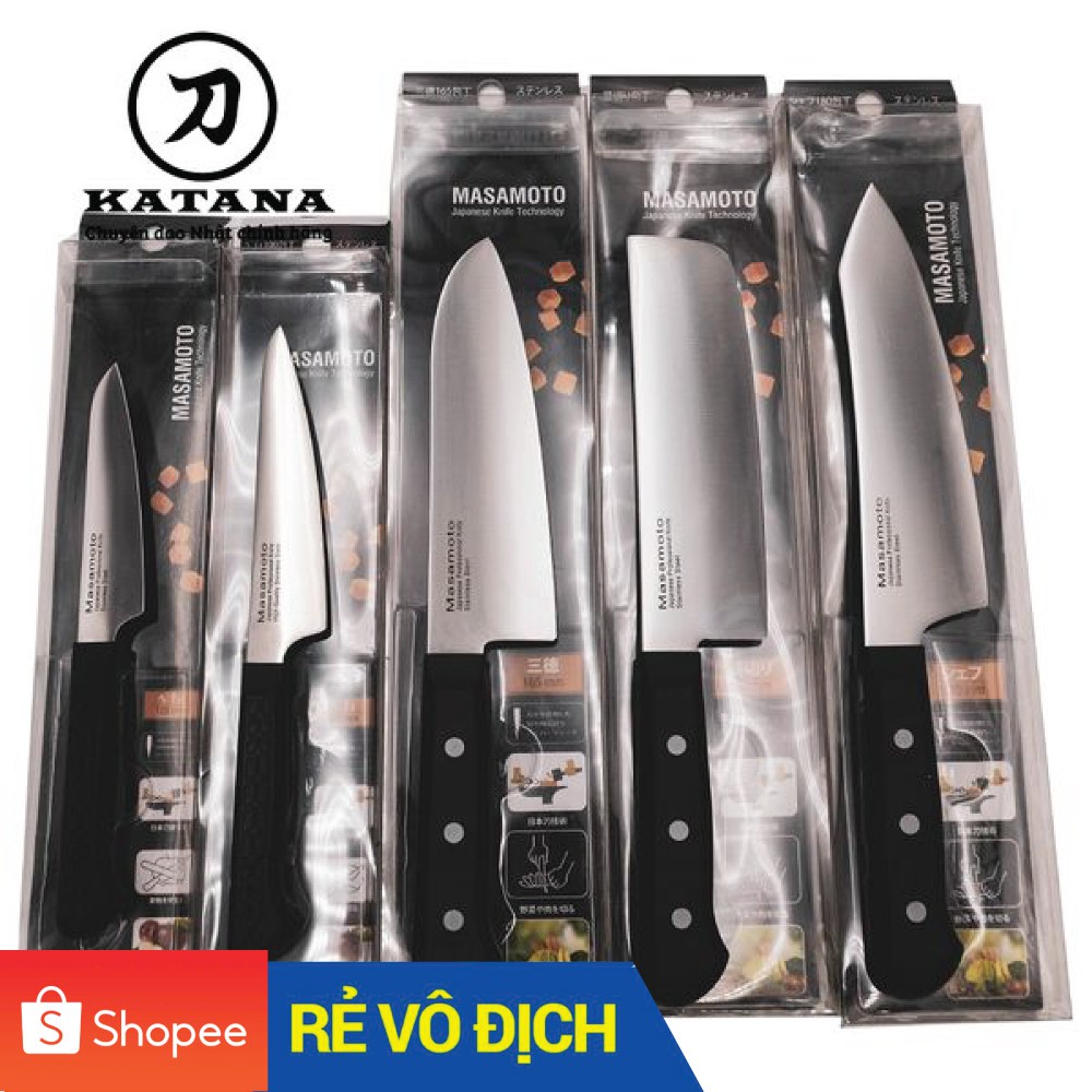[TRỢ GIÁ] Bộ dao làm bếp cao cấp 5 món siêu sắc MASAMOTO thép không gỉ chất lượng xuất khẩu Nhật Bản - RẺ VÔ ĐỐI