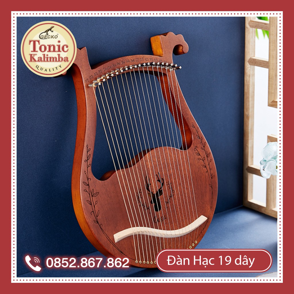 [LYRE 19 DÂY TIÊN CÁ] Đàn hạc 19 dây Tặng Kalimba (Đàn Harp 19 dây) Đàn Lyre Harp CEGA-M19 đánh được tất cả bài hát