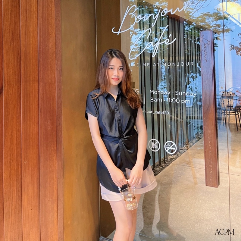 Raby Shirt / Áo sơ mi ngắn tay xoắn eo