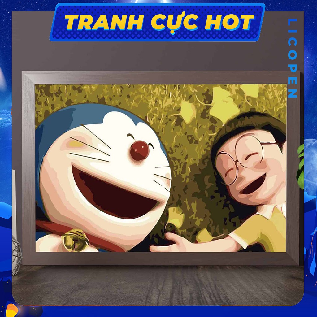 [CÓ SẴN] Tranh Tô Màu Theo Số Licopen - Tranh Doraemon Stand by Me - MS120