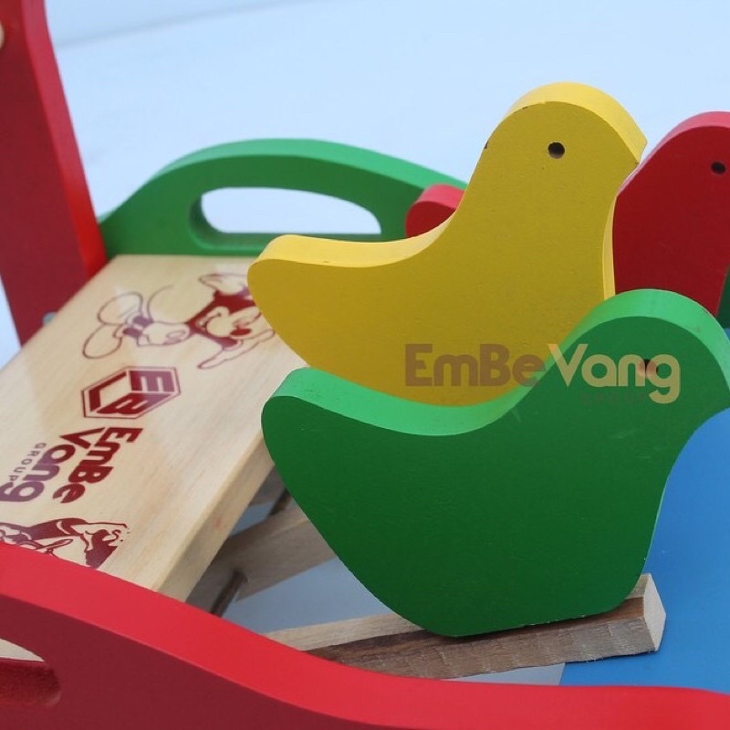 Xe gà gỗ tập đi Em bé vàng mẫu Ô TÔ siêu chắc chắn
