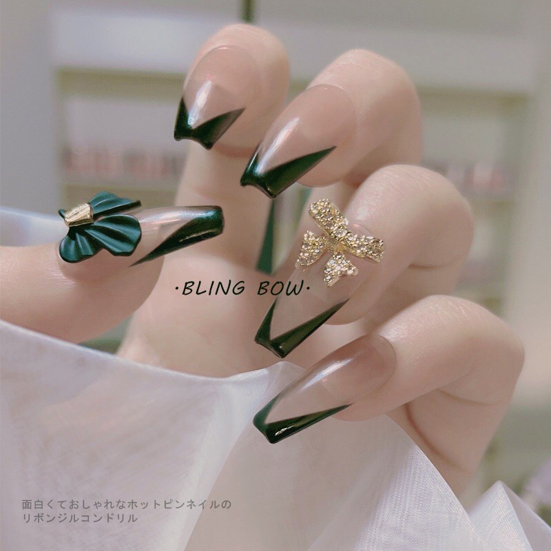 phụ kiện đá hình nơ gắn móng tay nail 1 viên