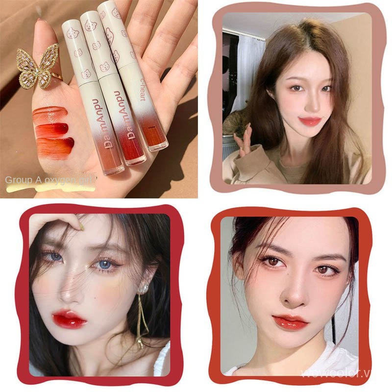[Hàng mới về] Bộ 3 Son Môi DMP Lâu Trôi Chống Thấm Nước Thiết Kế Vỏ Hình Gấu Bắc Cực Dễ Thương