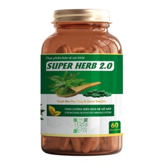 Super Herb 2.0 Xuyên Tâm Liên & Thanh Hao Hoa Vàng Tăng cường miễn dịch hệ hô hấp lọ 60 viên