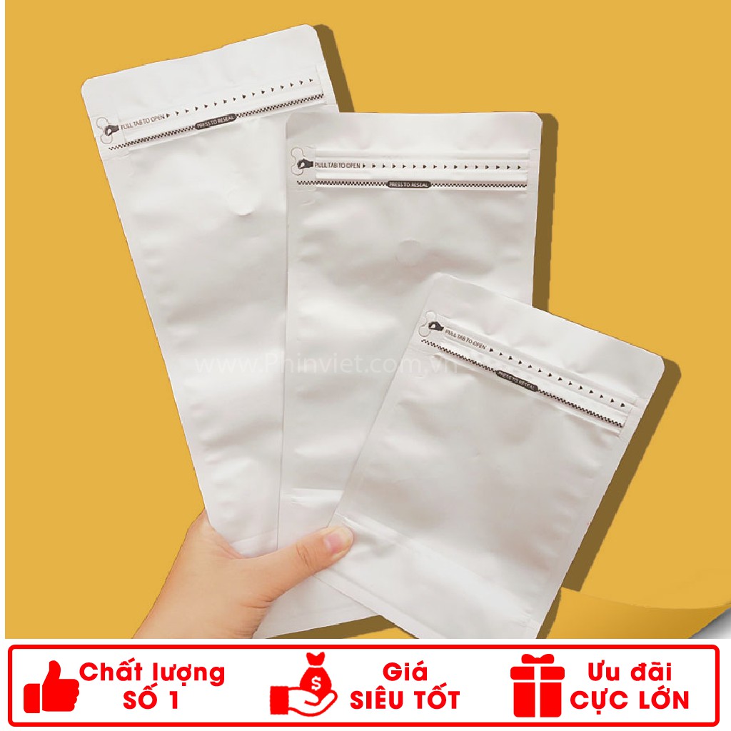 Túi đựng cà phê hạt - khóa zip, van 01 chiều nhiều màu