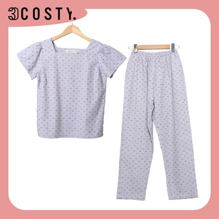 Bộ Đồ Nữ Mặc Nhà, Bộ Đồ Ngủ Thiết Kế Kate Cổ Ngang Quần Dài – 3COSTY. B4KDCN Nhiều Họa Tiết