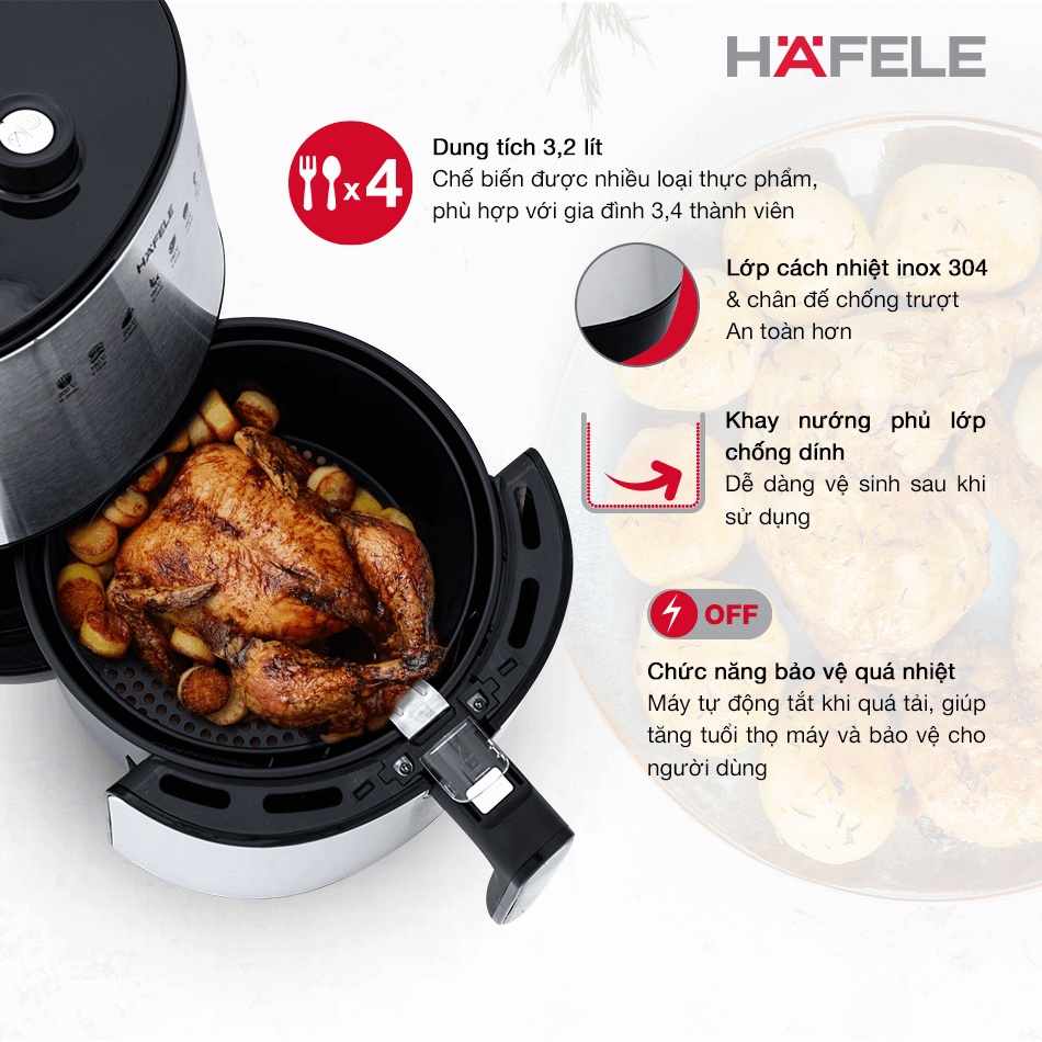 Nồi Chiên Không Dầu Hafele AF-68A 3.2L