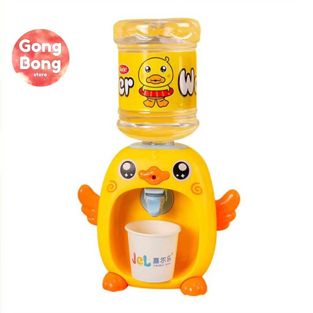 Bình nước mini vịt vàng cho bé, đồ chơi máy rót nước siêu dễ thương Gong Bong store