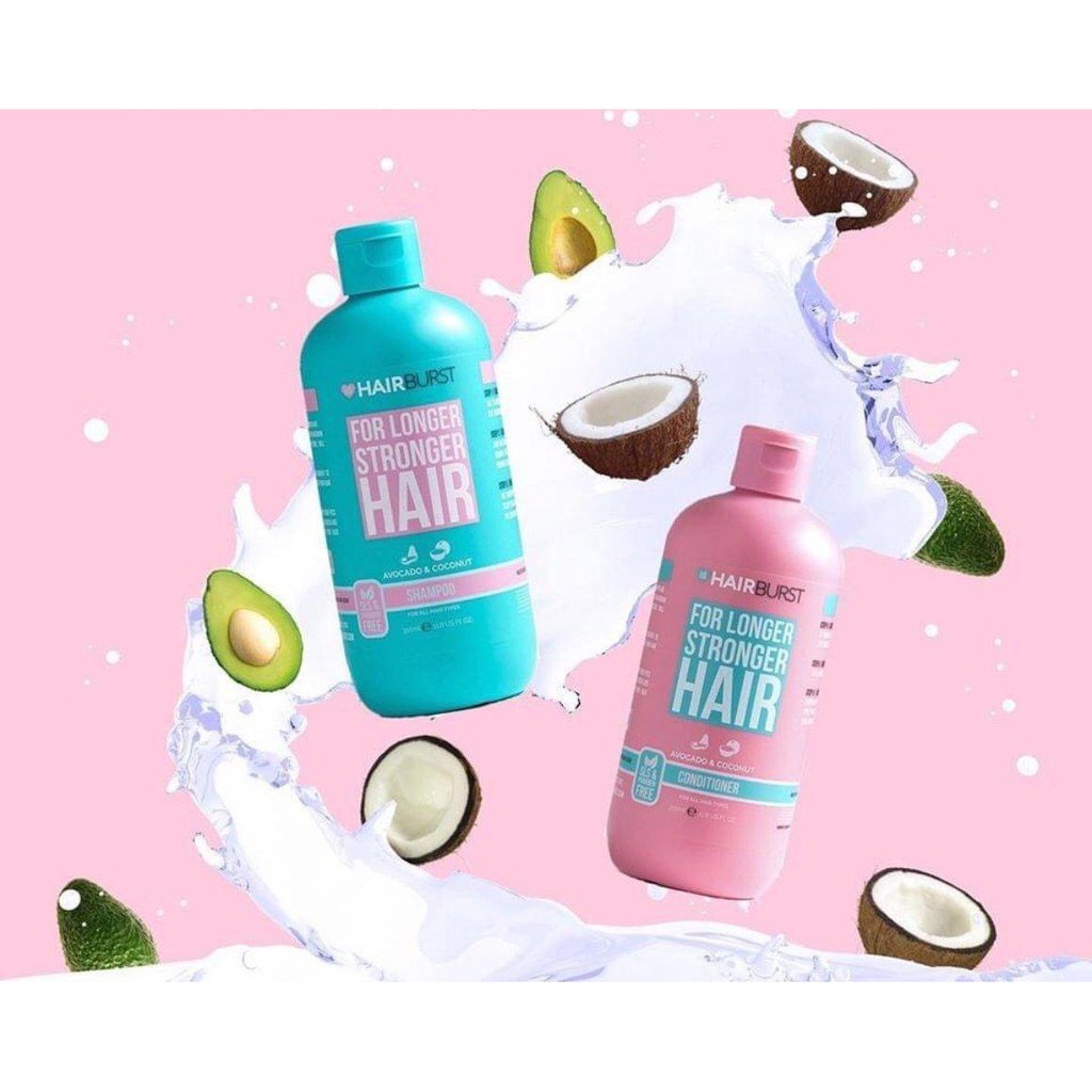 Cặp 2 chai dầu gội xả HAIR BURST xanh-hồng "