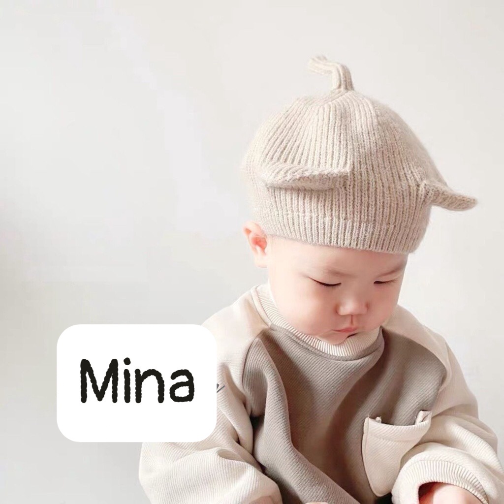Mũ nồi tai mèo nhà Mina chất liệu len cho bé ( 1- 4 tuổi)
