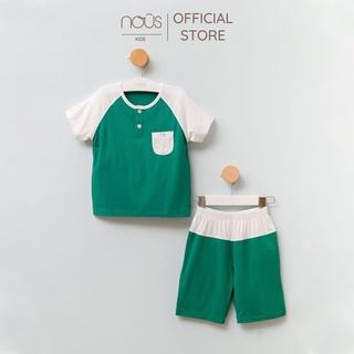 Bộ Quần Áo Cộc Bé Trai Nous Kids Trắng Xanh Lá (Size từ 2-3 tuổi đến 5-6 tuổi)
