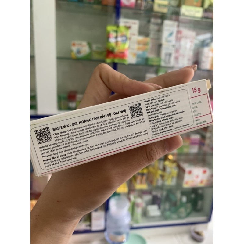 ✅  Baifem K Herbapol - Gel Hoàng Cầm Bảo Vệ Dịu Nhẹ tuýp 15g