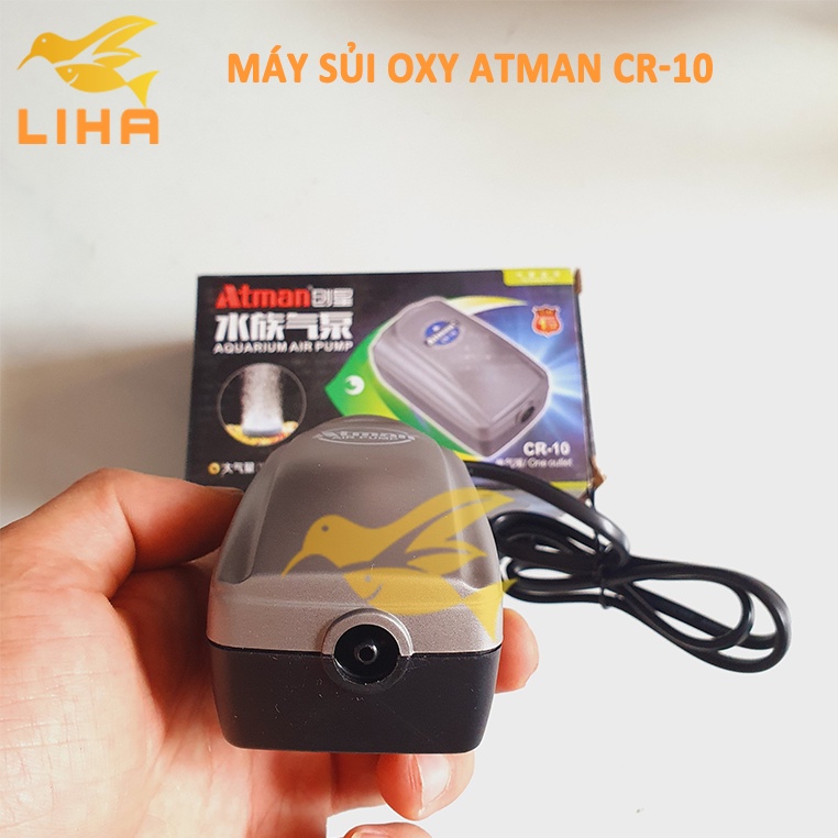 Máy Sủi Oxy Atman CR10 (3W-1.2L/Phút) - Máy Oxi Siêu Êm Cho Bể Cá Cảnh