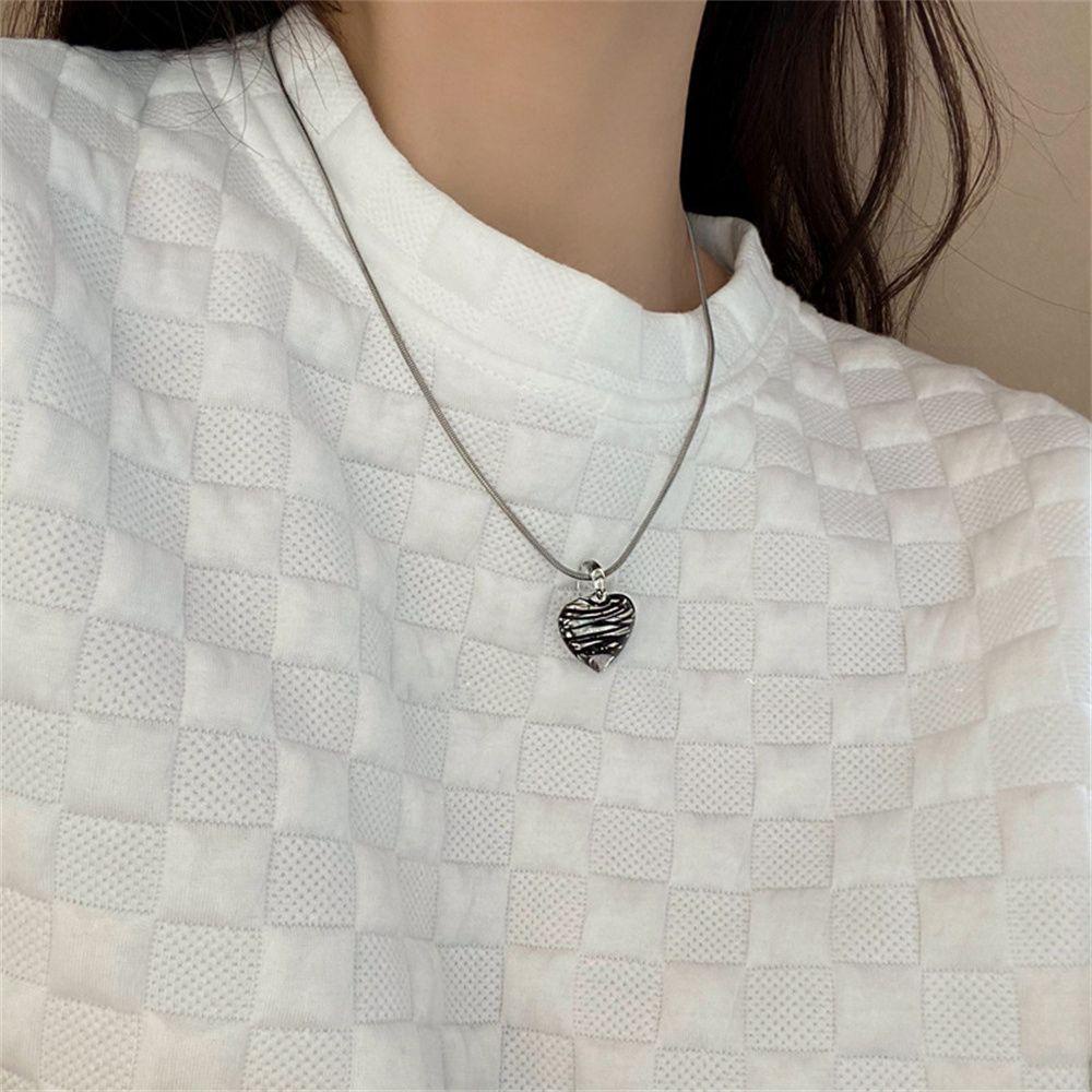 Vòng cổ Thép Titan Mặt Kính Có Thể Điều Chỉnh Phong Cách Vintage Hàn Quốc
