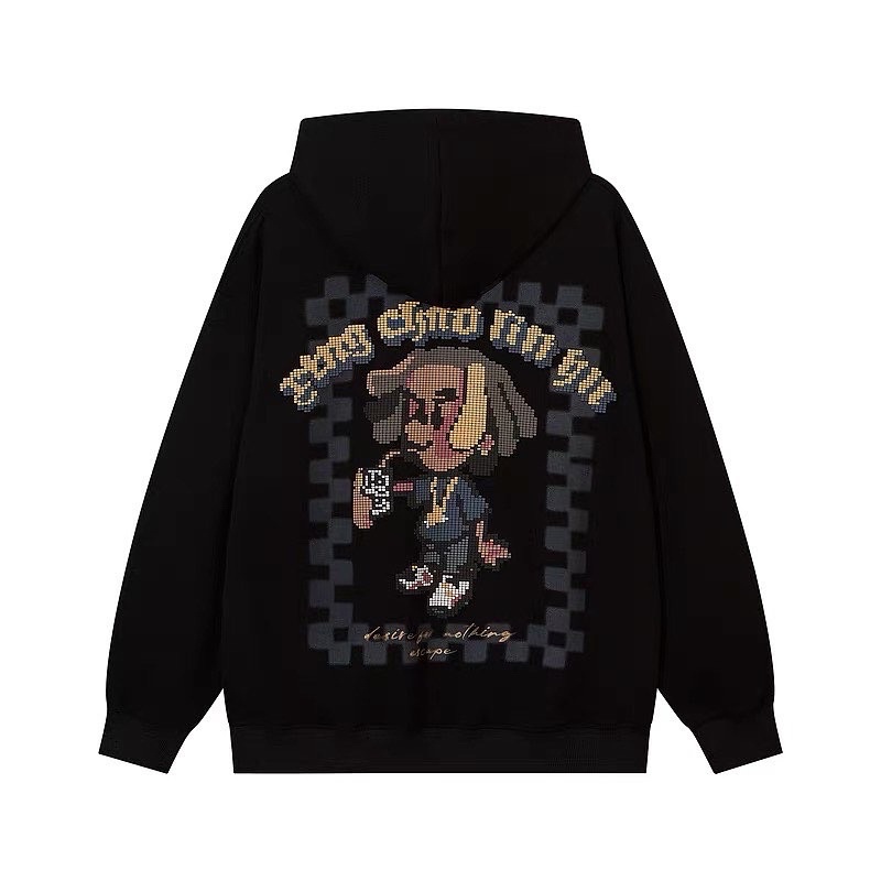 Áo hoodie game xếp hình màu be