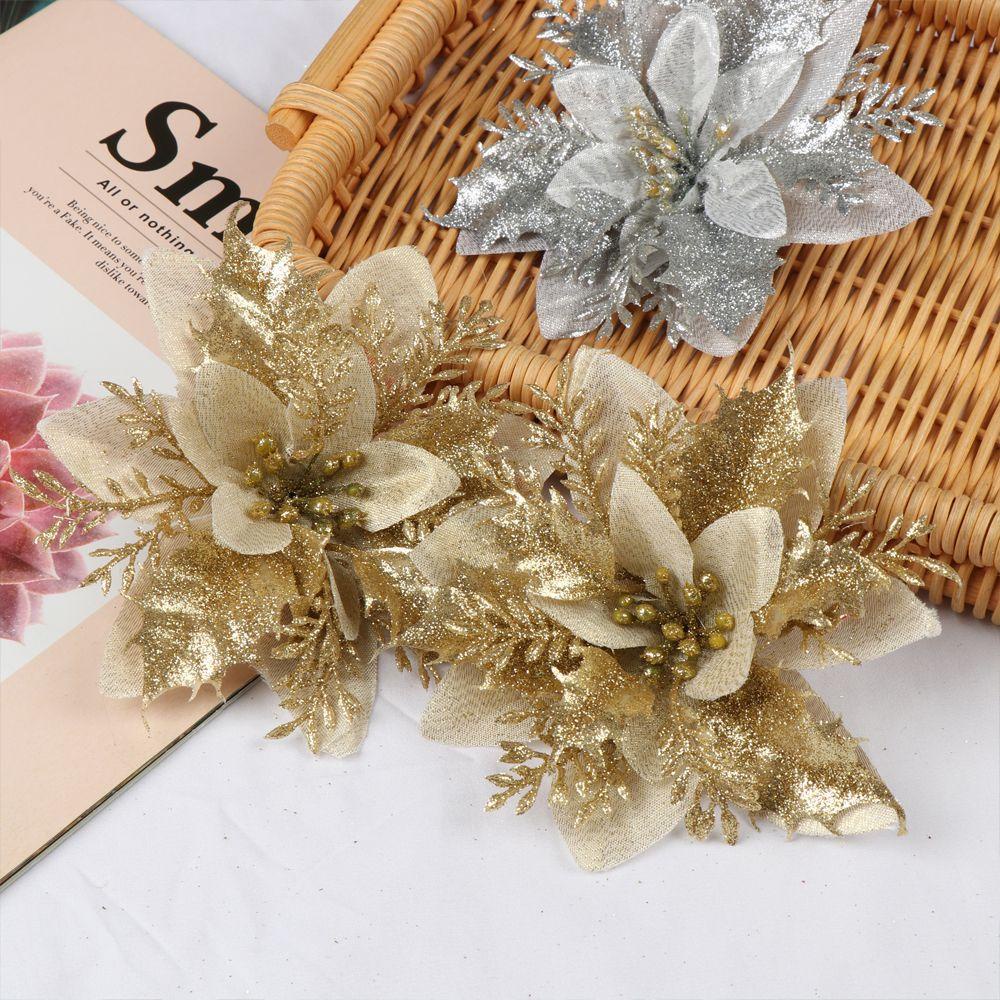 KUNHEV Set 5 Bông Hoa Mẫu Đơn Nhân Tạo 14cm Trang Trí Tiệc Cưới / Giáng Sinh