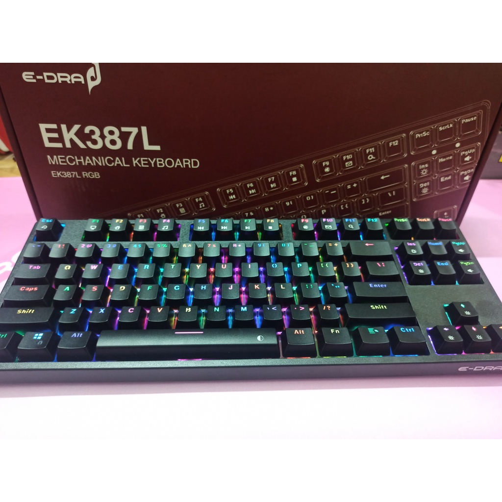Bàn phím cơ Gaming Edra EK387L LED RGB switch HUANO  cáp type C, Bản mới 2022 HÀNG CHÍNH HÃNG