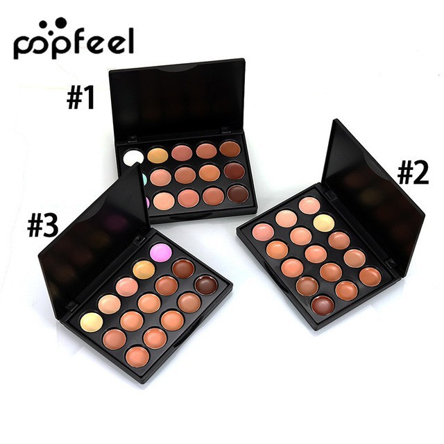 Bảng kem che khuyết điểm POPFEEL 15 màu đa năng