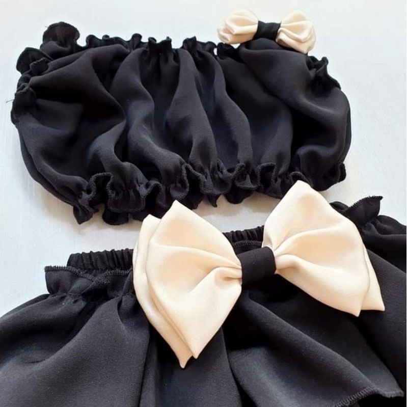 Set croptop+quần chip bé gái siêu xinh kèm turban