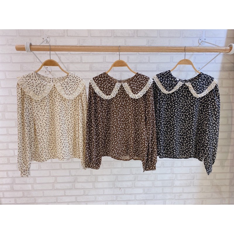 Áo sơ mi cổ sen viền bèo ren Ulzzang styleHàng Quảng Châu