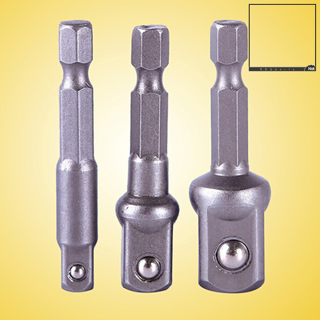 Bộ 3 Đầu Nối Chuyển Đổi Mata Bor Hex Shank 1 / 4 &quot;3 / 8&quot; 1 / 2 &quot;