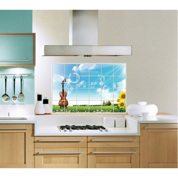 Decal dán bếp tráng nhôm cách nhiệt size lớn - đàn nhạc